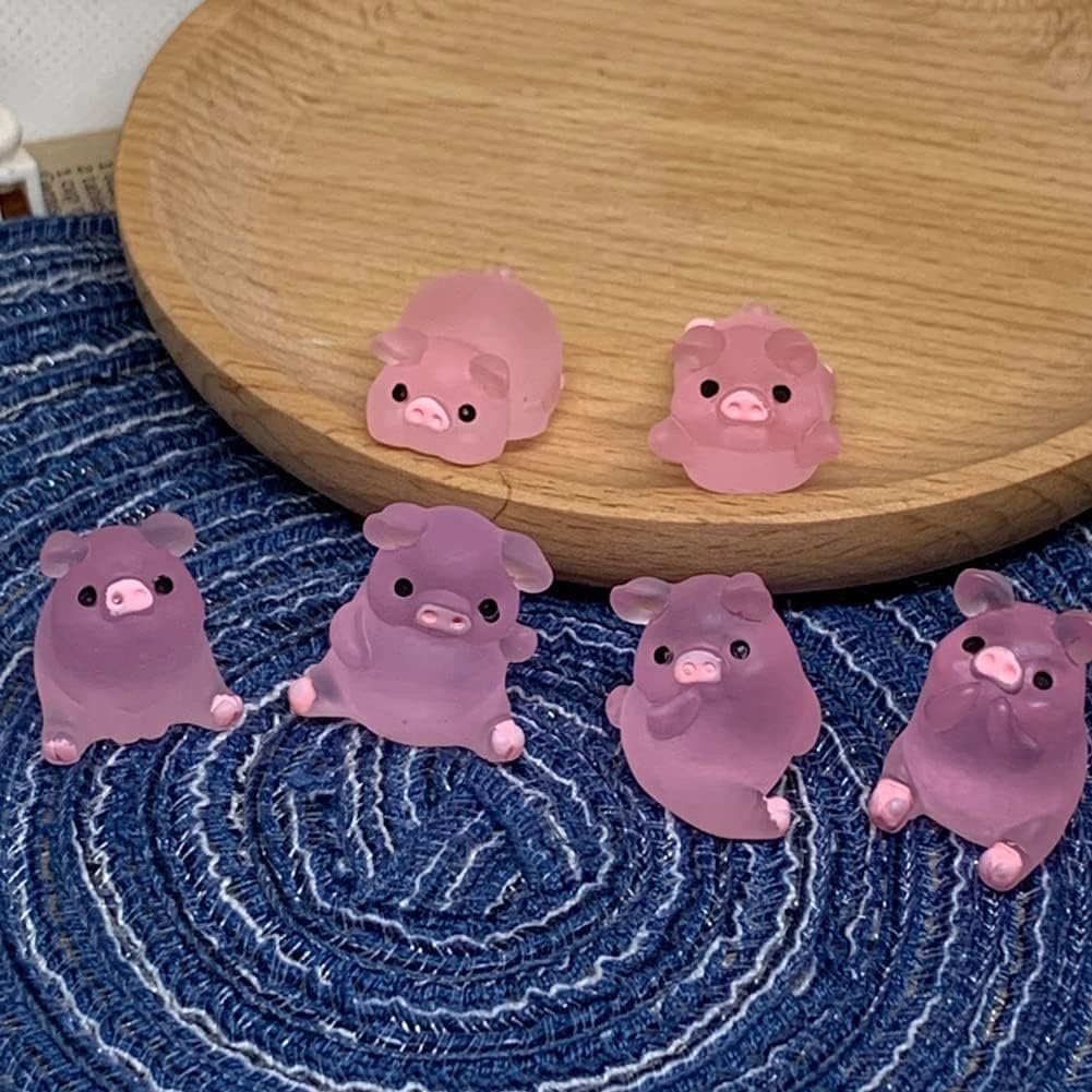 5pcs Cute Pink Pig Dolls Car Dashboard Decorative Pig Statue Decoration Resin Pig Desktop Figurines Decoration Craft for Car Home Desk Collectible Dolls Home Supplies - Image 2